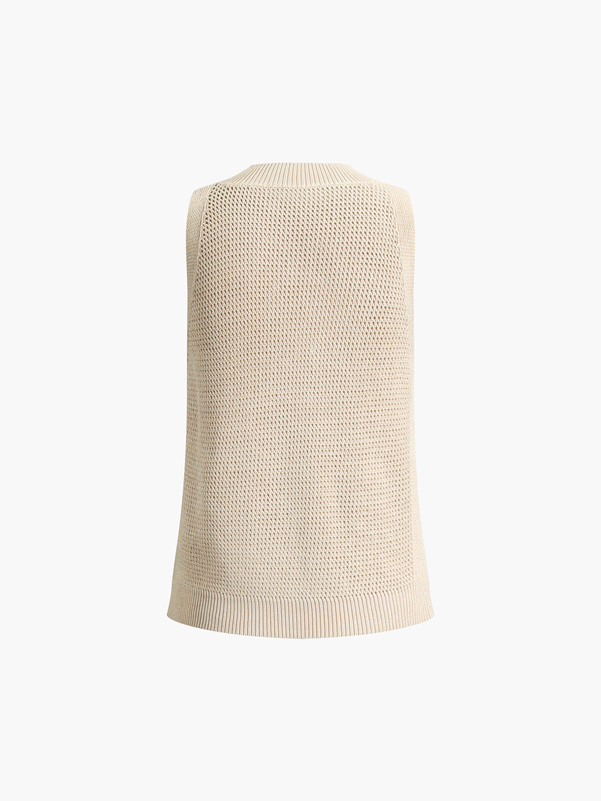 Knit Crew Neck Sleeveless Tank Top