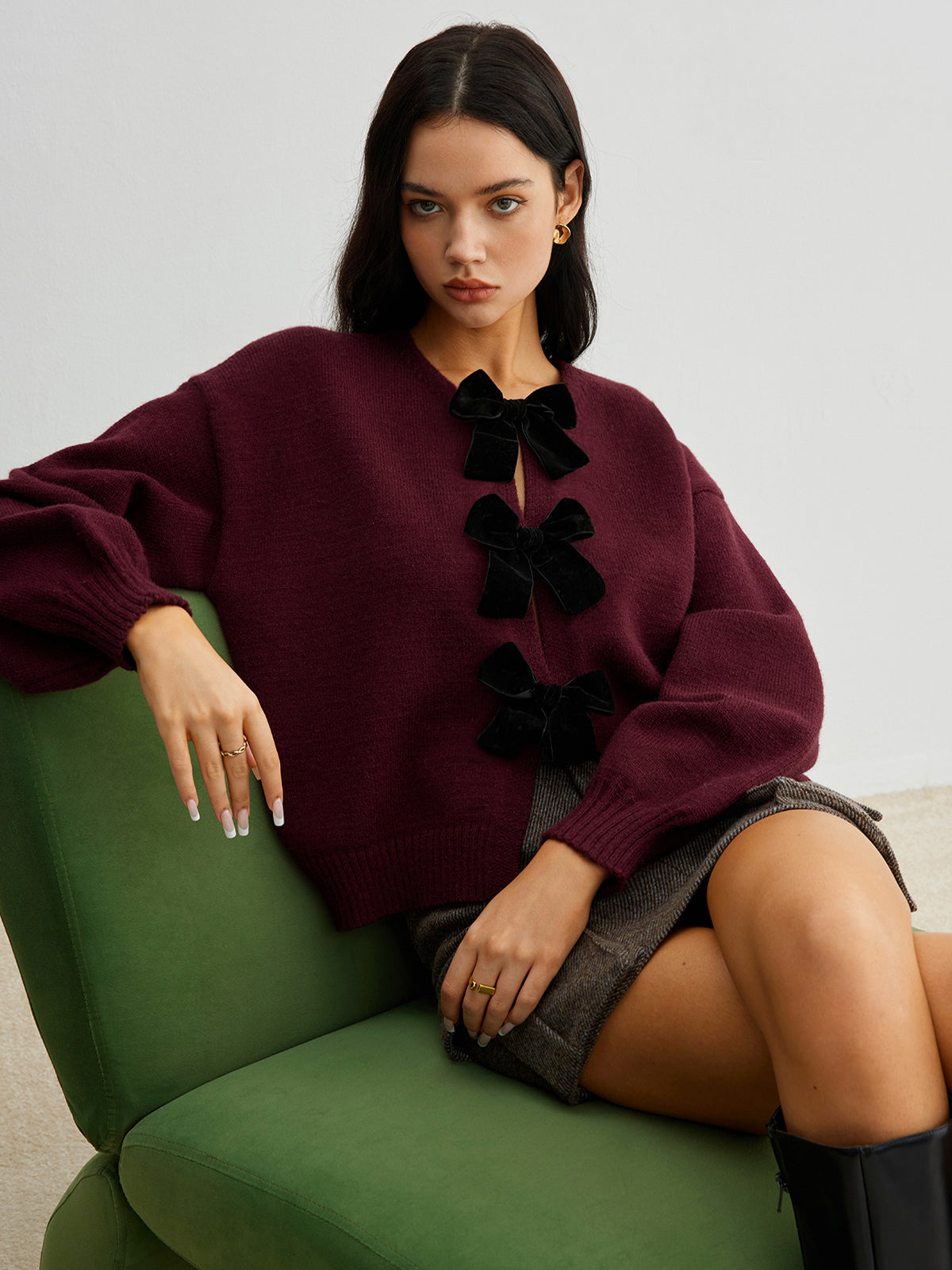 Knit Lantern Sleeve Sweater