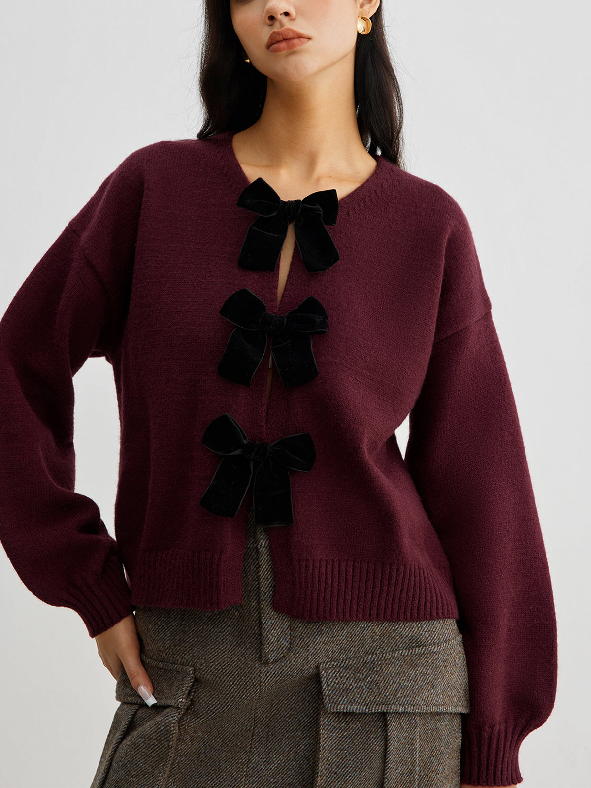 Knit Lantern Sleeve Sweater