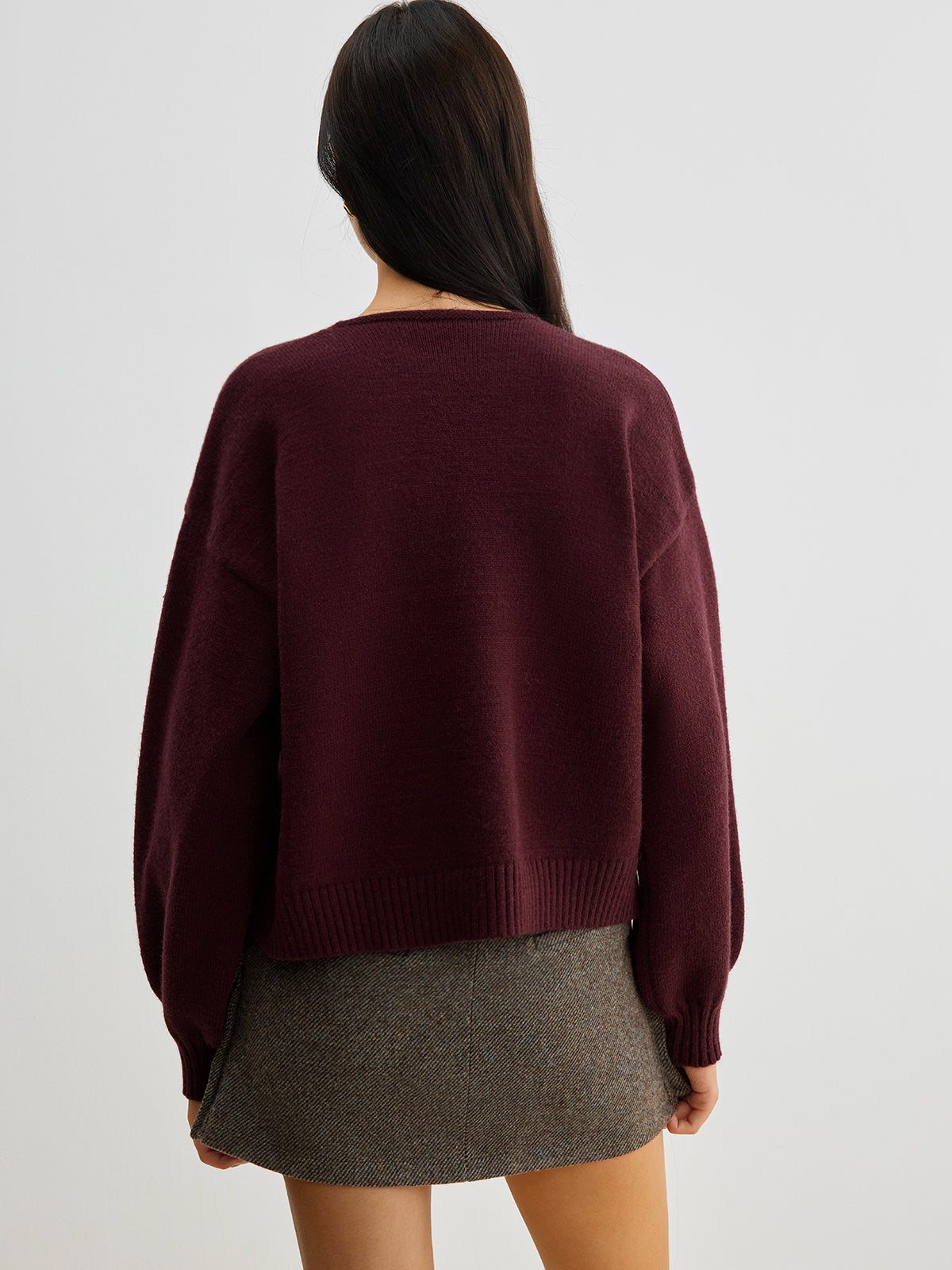 Knit Lantern Sleeve Sweater