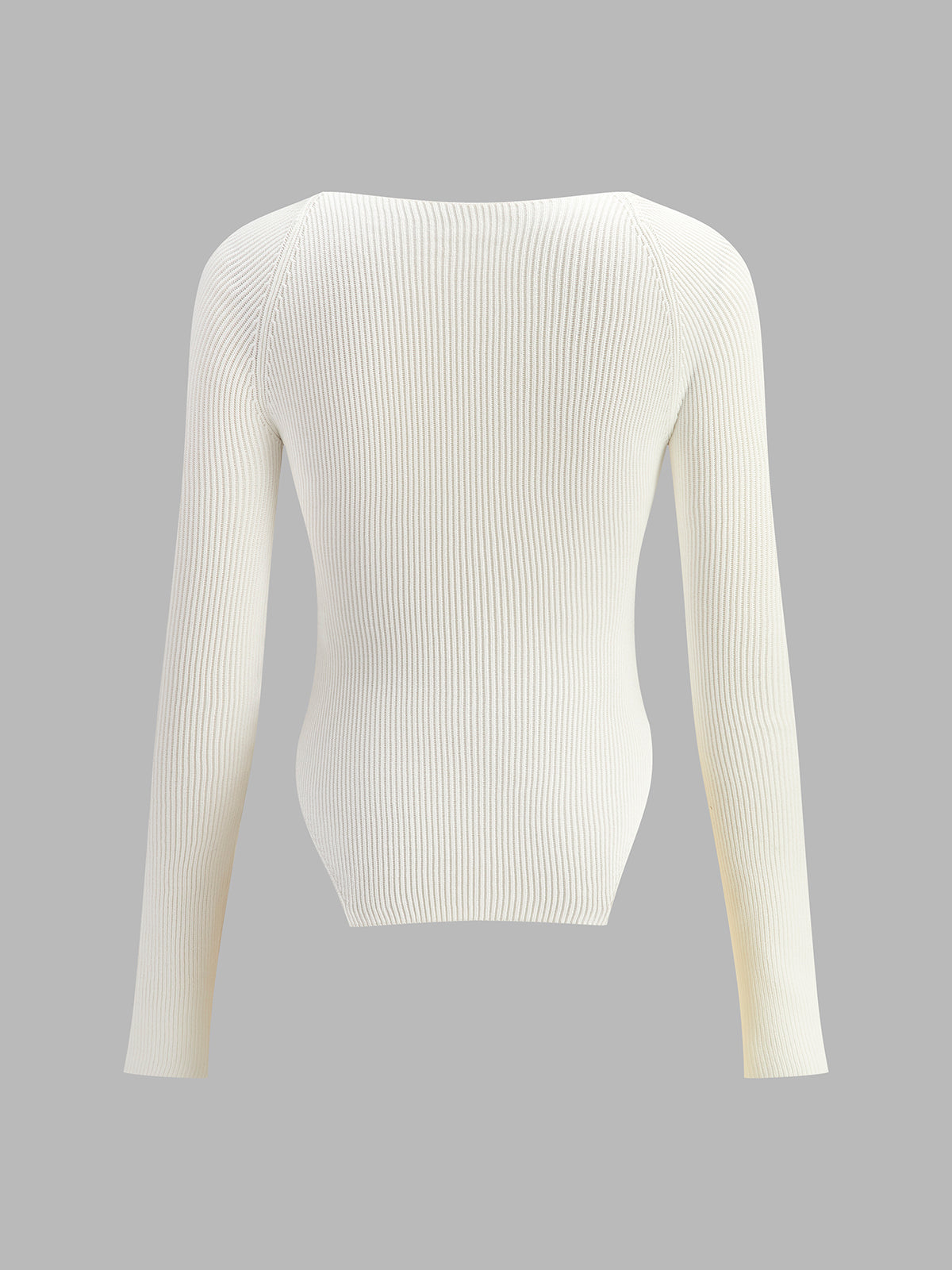 Knit Long Sleeve Sweetheart Blouse for Women