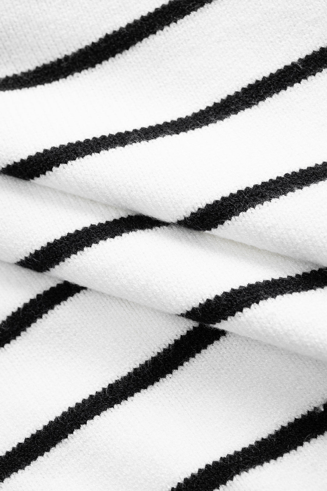 Knit V-Neck Contrast Stripe Cardigan