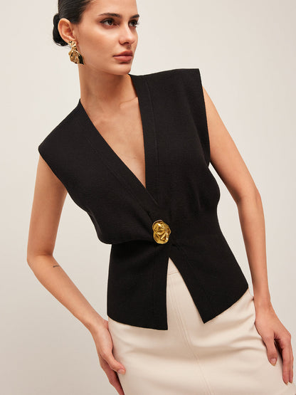 Knit V-Neck Women's Vest