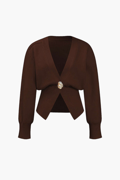 Knitted V-Neck Medium Weight Cardigan