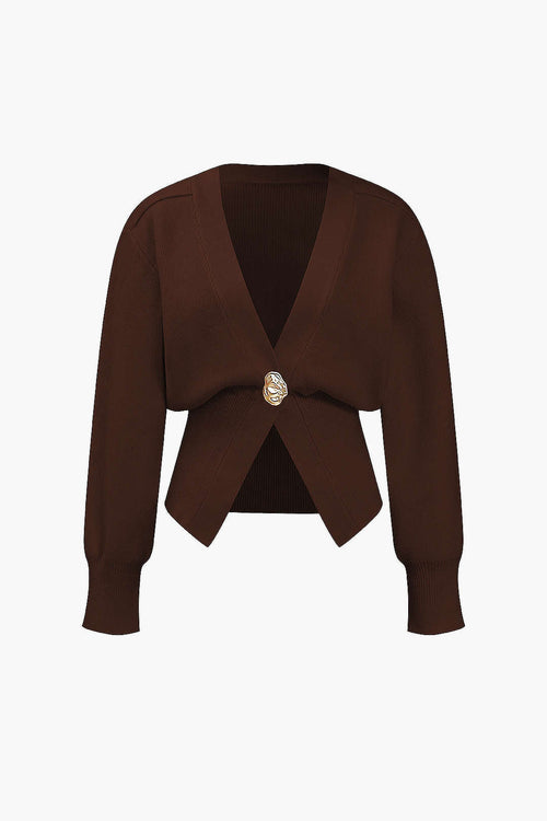 Knitted V-Neck Medium Weight Cardigan