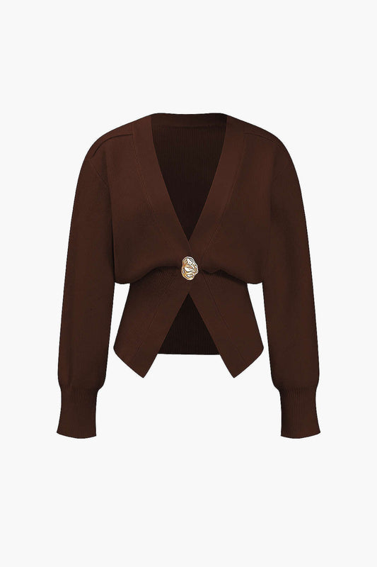 Knitted V-Neck Medium Weight Cardigan