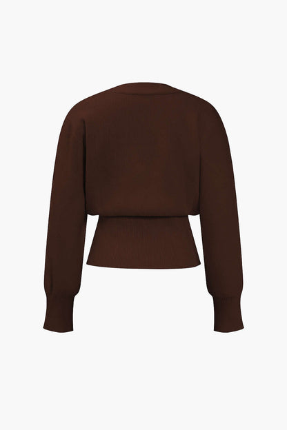 Knitted V-Neck Medium Weight Cardigan