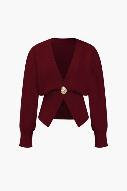 Knitted V-Neck Medium Weight Cardigan