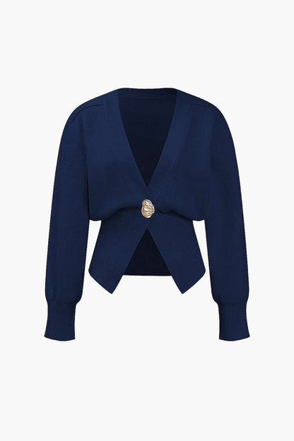 Knitted V-Neck Medium Weight Cardigan