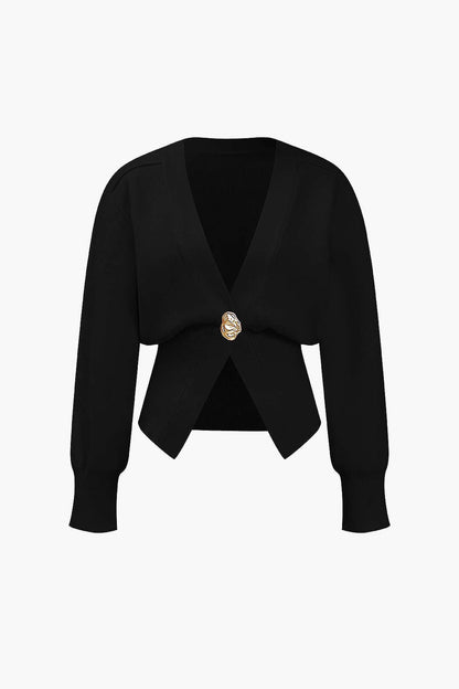 Knitted V-Neck Medium Weight Cardigan