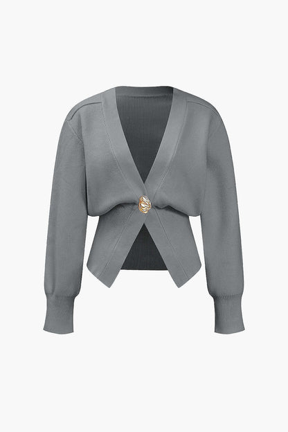 Knitted V-Neck Medium Weight Cardigan