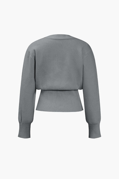Knitted V-Neck Medium Weight Cardigan