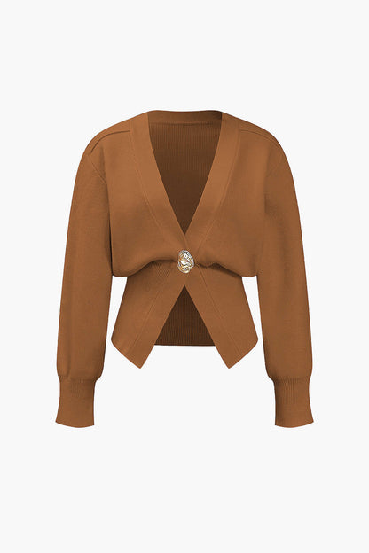 Knitted V-Neck Medium Weight Cardigan