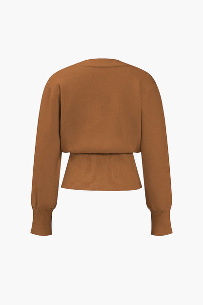 Knitted V-Neck Medium Weight Cardigan
