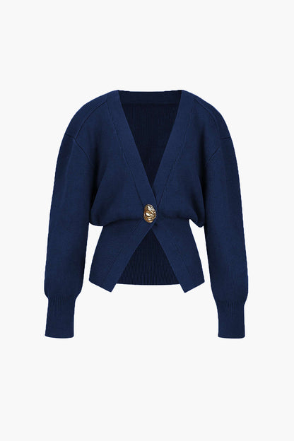 Knitted V-Neck Medium Weight Cardigan