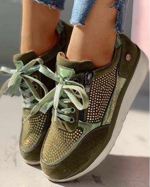 Lace-Up Elevated Platform Sneakers