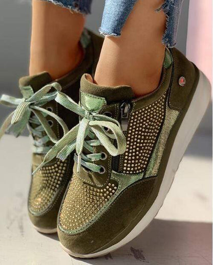 Lace-Up Elevated Platform Sneakers