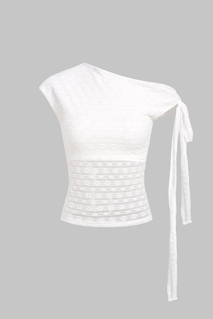 Lace One Shoulder Slim Fit Top