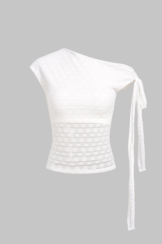 Lace One Shoulder Slim Fit Top