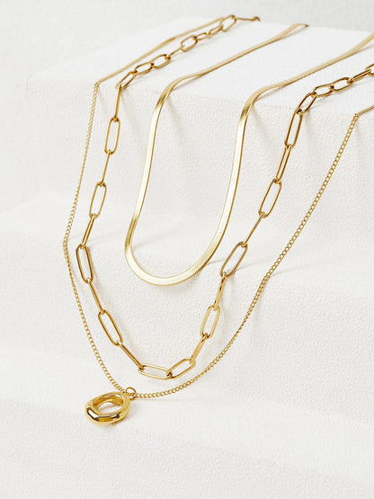Layered Gold Chain Necklace