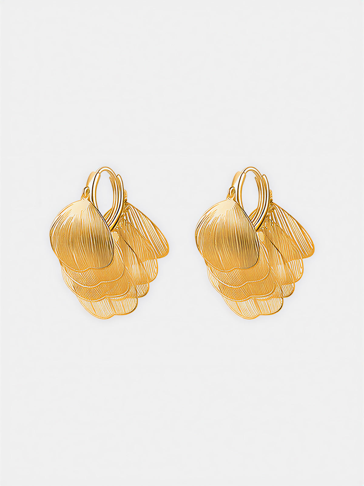 Leaf-Textured Copper Drop Earrings