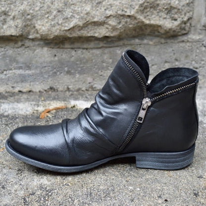 Leather Cushioned Ankle Boots