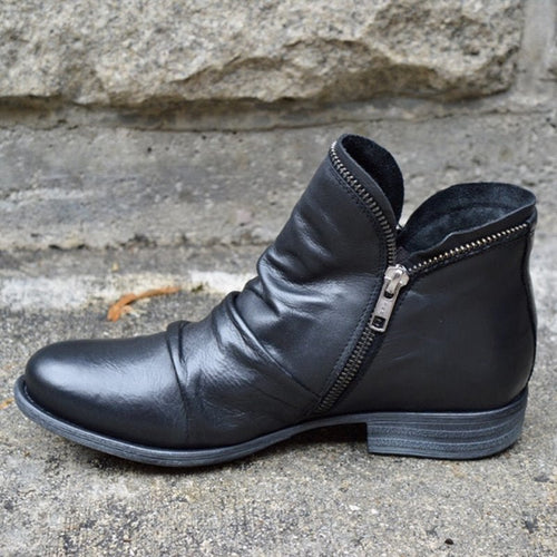 Leather Cushioned Ankle Boots