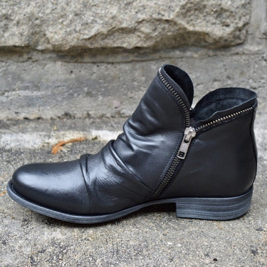 Leather Cushioned Ankle Boots