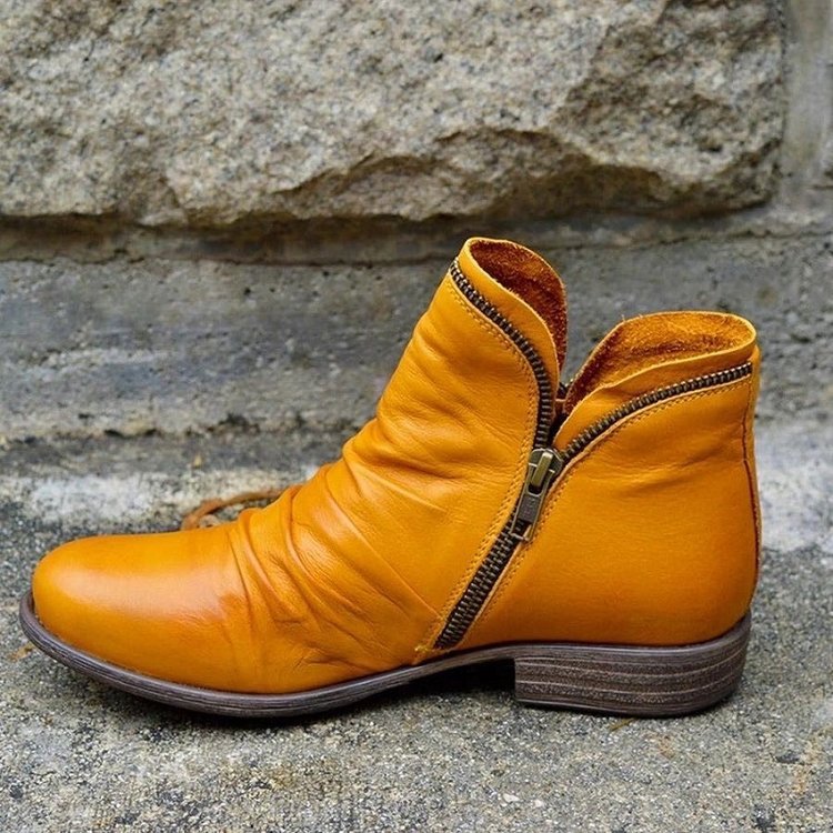 Leather Cushioned Ankle Boots