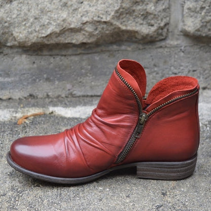 Leather Cushioned Ankle Boots