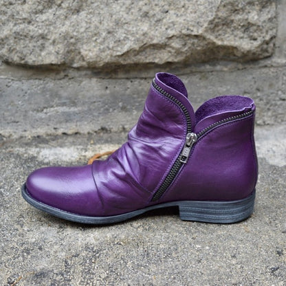 Leather Cushioned Ankle Boots
