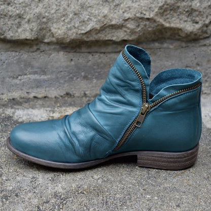 Leather Cushioned Ankle Boots