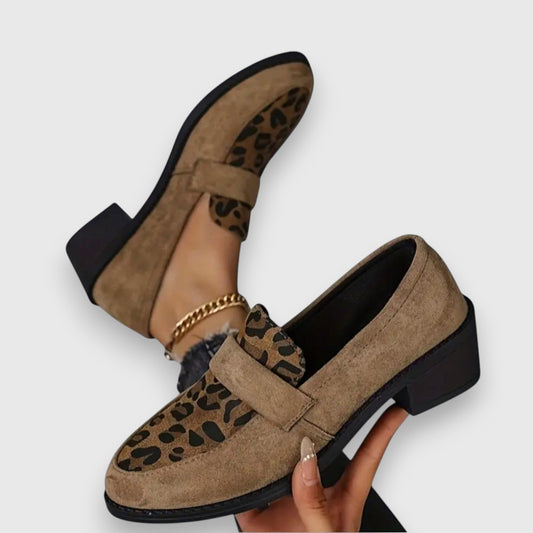 Leopard Print Faux Leather Loafers