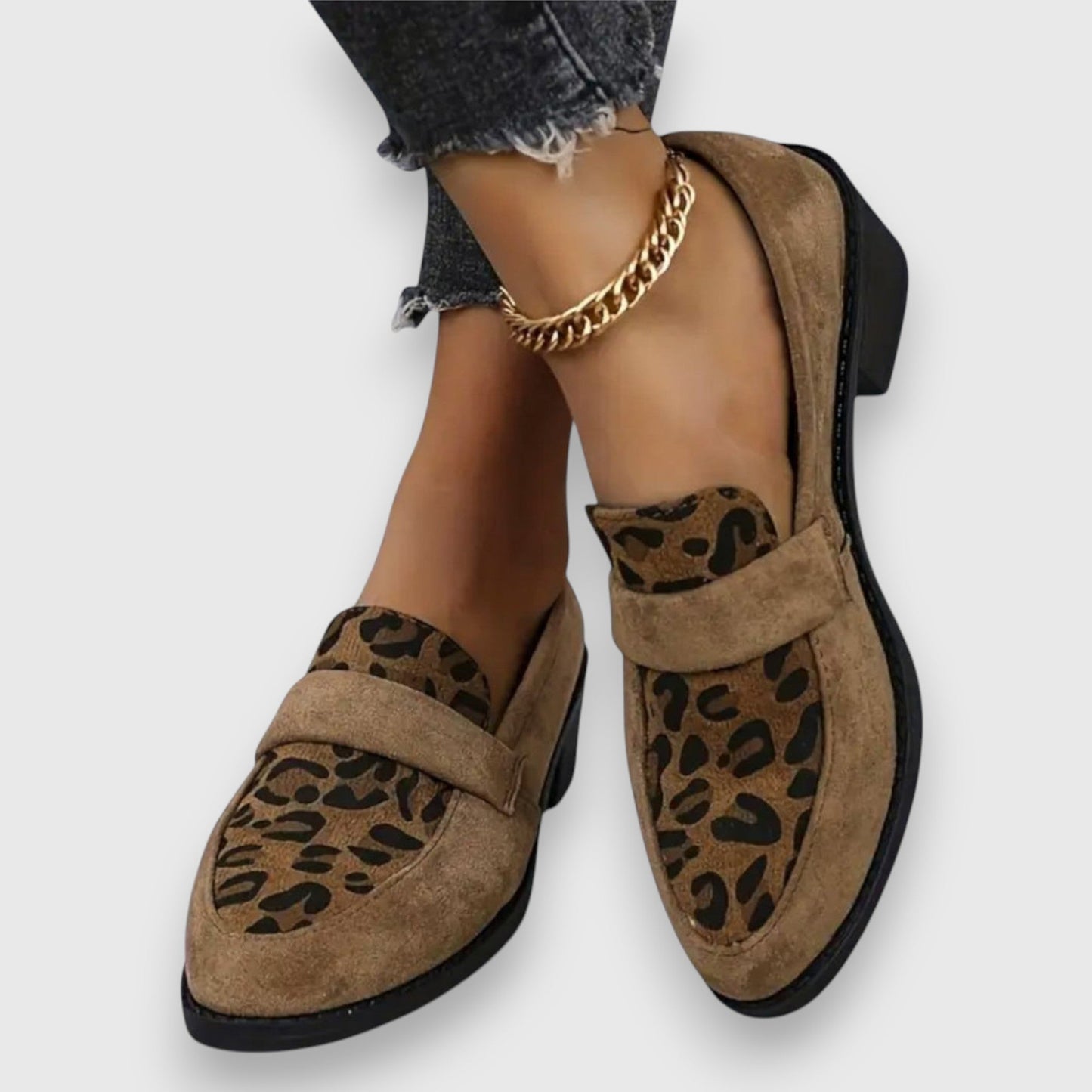 Leopard Print Faux Leather Loafers