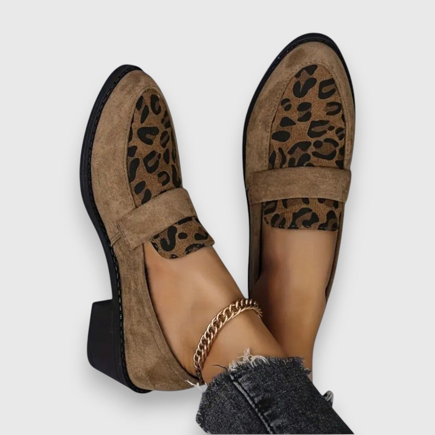 Leopard Print Faux Leather Loafers
