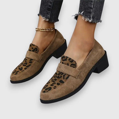 Leopard Print Faux Leather Loafers