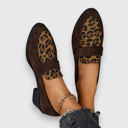 Leopard Print Faux Leather Loafers
