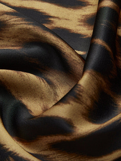 Leopard Print Woven Maxi Skirt