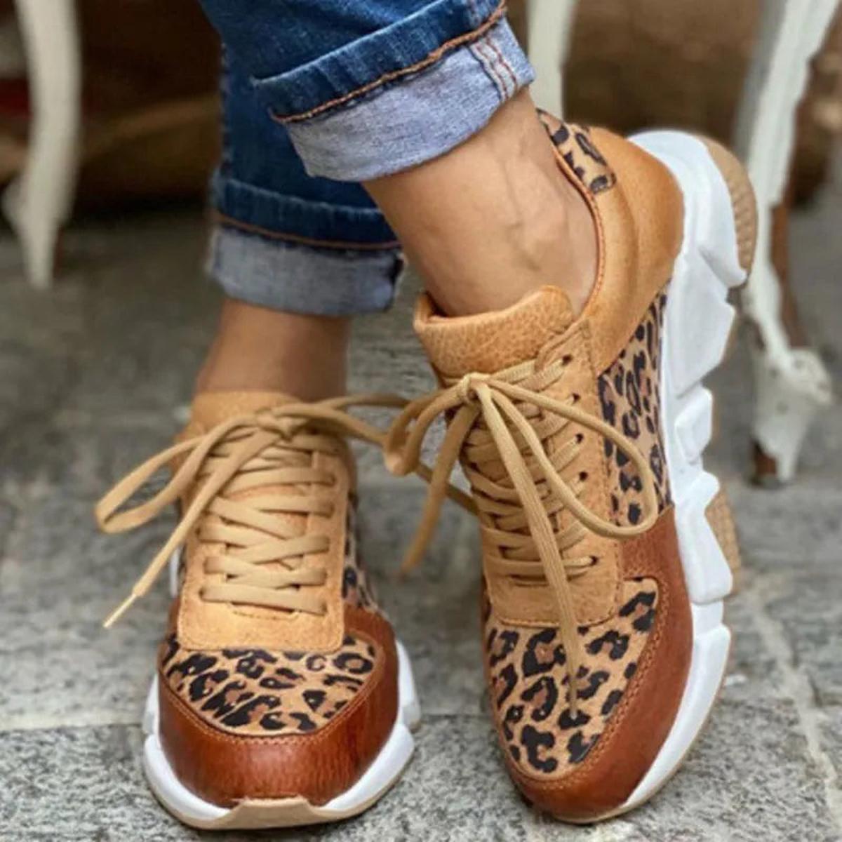Lightweight Animal Print Sneakers
