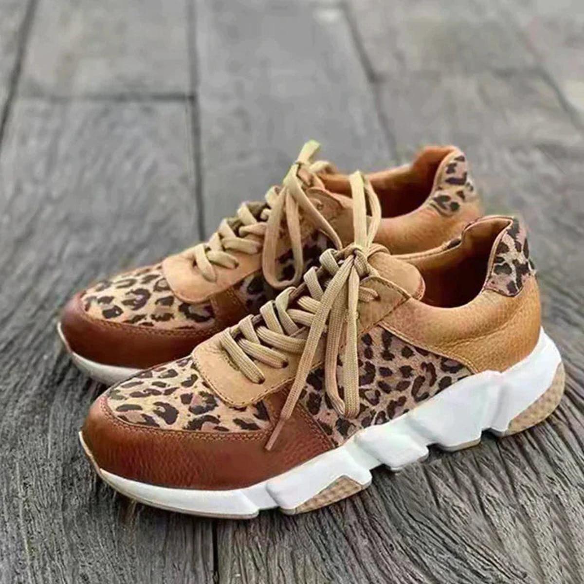 Lightweight Animal Print Sneakers