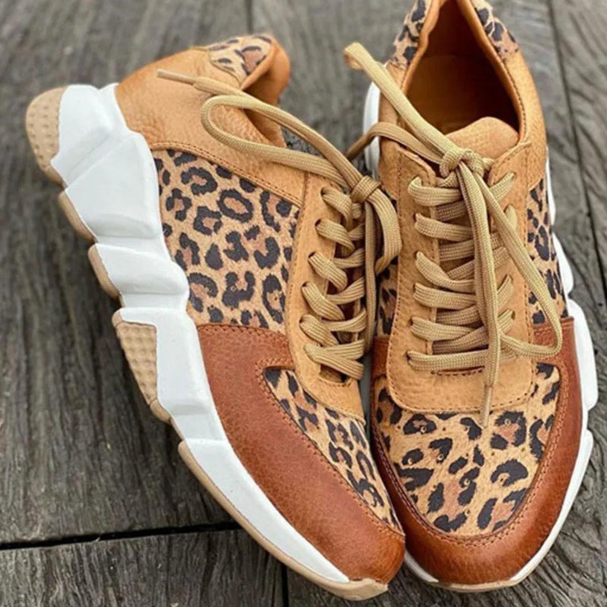 Lightweight Animal Print Sneakers