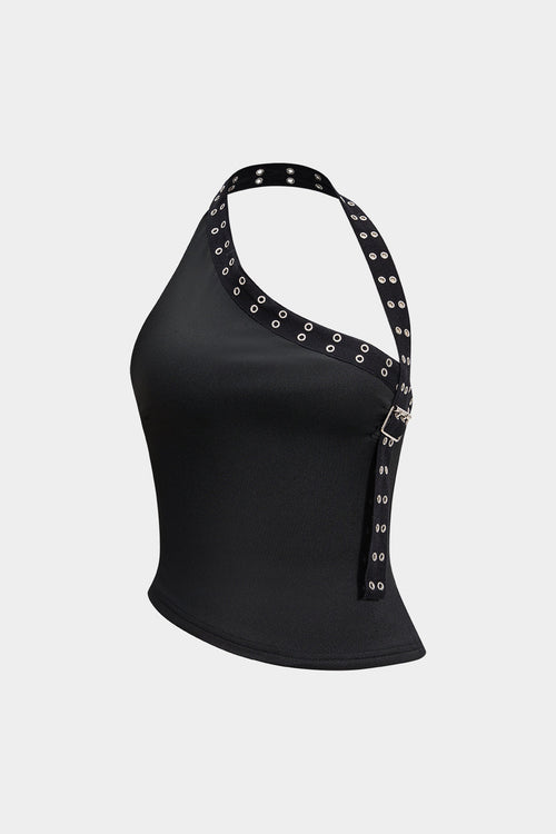 Lightweight Asymmetrical Halter Neck Tank Top