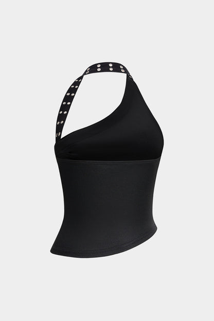 Lightweight Asymmetrical Halter Neck Tank Top