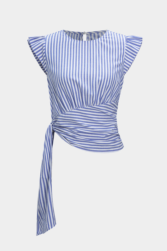 Lightweight Asymmetrical Striped T-Shirt