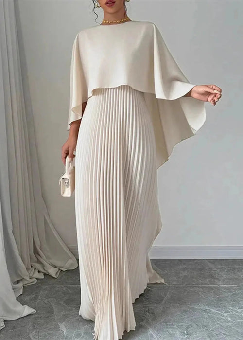 Lightweight Cape Overlay Maxi Dress