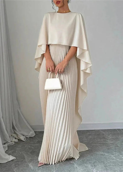 Lightweight Cape Overlay Maxi Dress