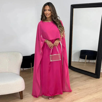 Lightweight Cape Sleeve Maxi Dress