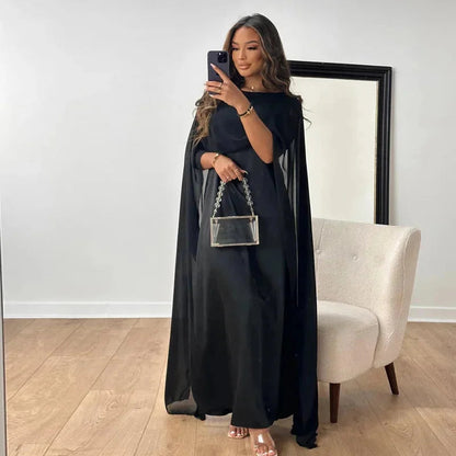 Lightweight Cape Sleeve Maxi Dress