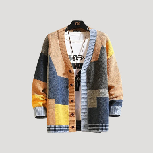 Lightweight Colorblock Knit Cardigan