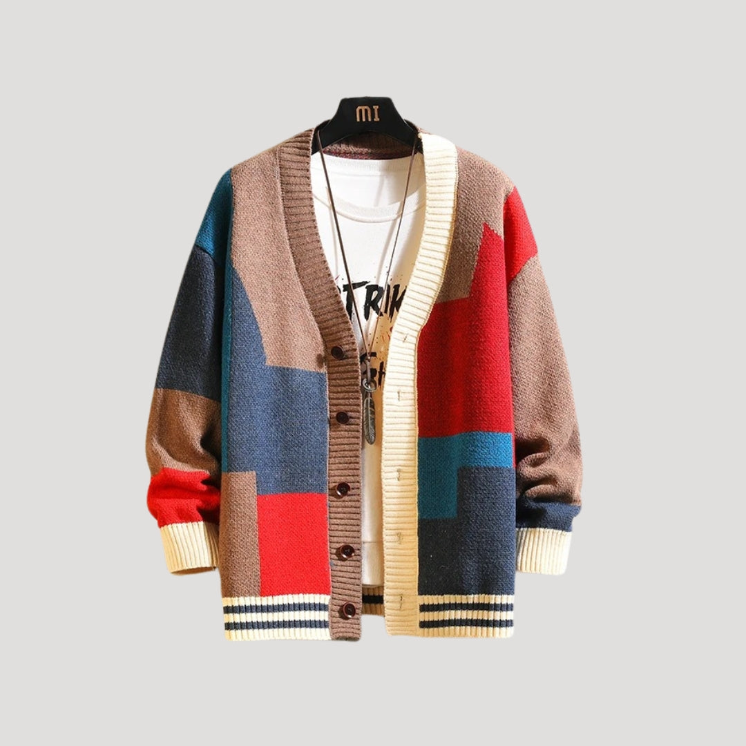 Lightweight Colorblock Knit Cardigan